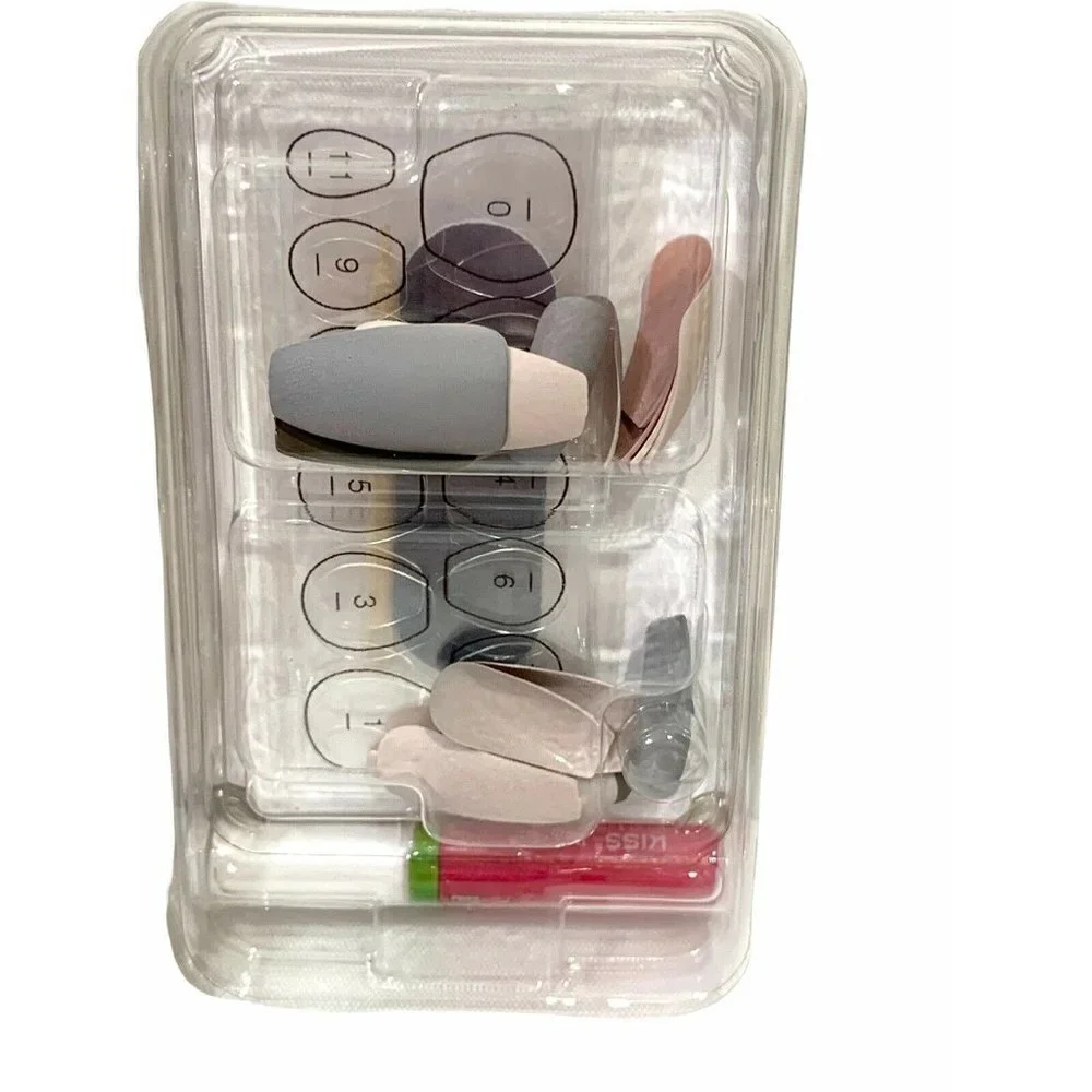 2 KISS Voguish‎ Fantasy Ready-to-Wear Press-On Nails CHILLOUT Long Coffin Matte